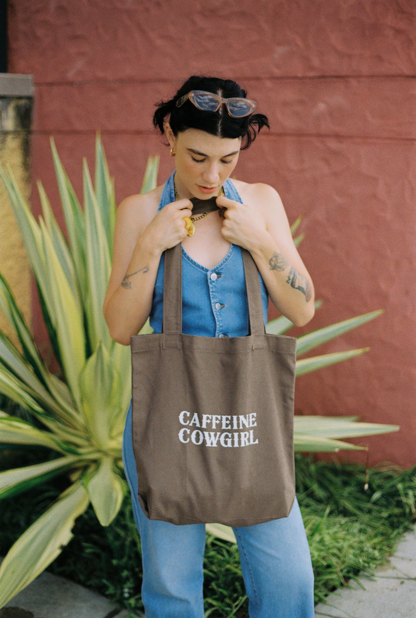 'CAFFEINE COWGIRL' TOTE BAG