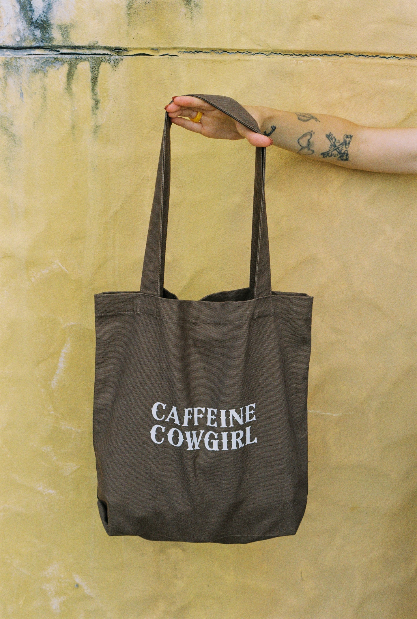 'CAFFEINE COWGIRL' TOTE BAG