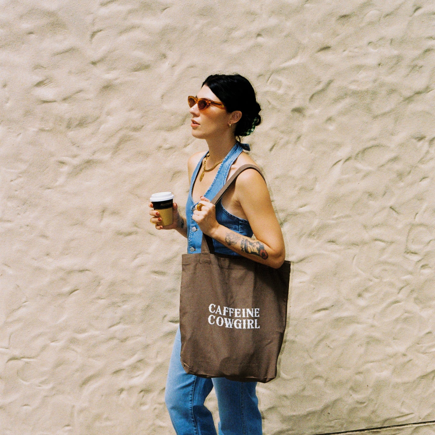 'CAFFEINE COWGIRL' TOTE BAG